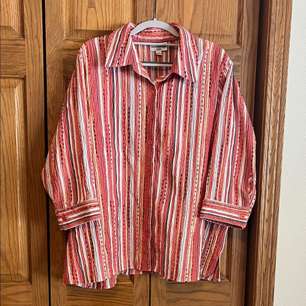 Breckenridge 3/4 Button Sleeves, Button-Up Shirt.  2X